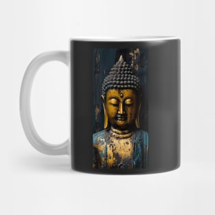 Closeup Painting of statue of Lord Gauthama Budha Mug